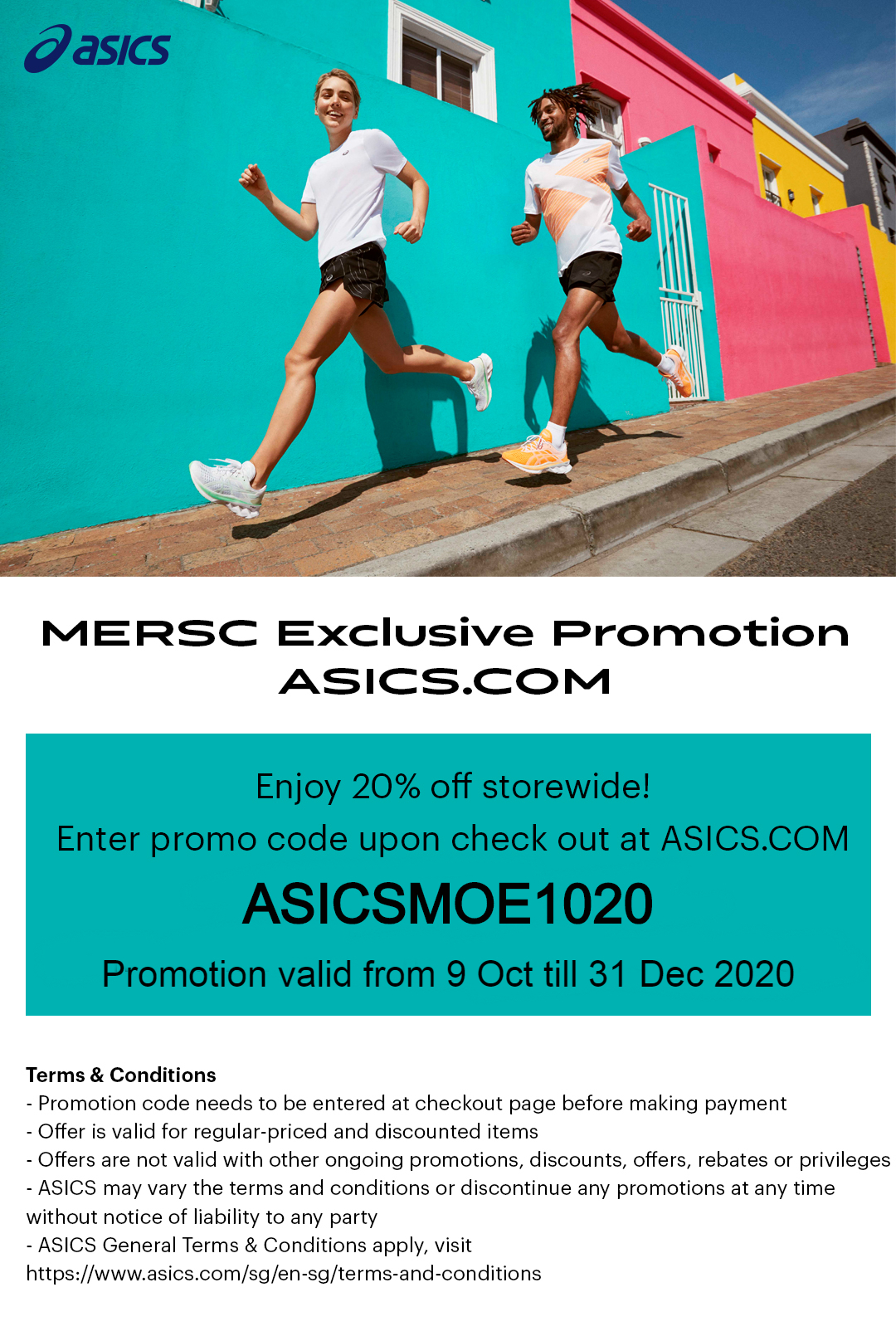 Asics - 20% off online store with promotion code | Ministry of Education  Sports and Recreation Club