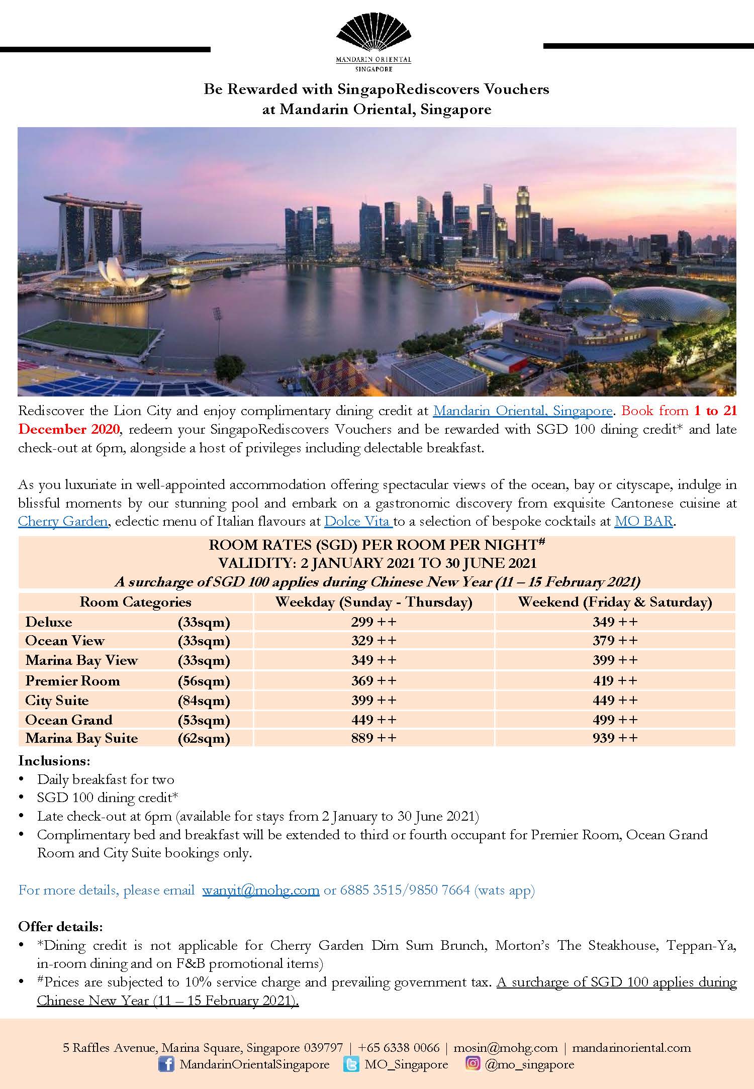 Mandarin Oriental Singapore Singapore Rediscover Voucher Staycation Package Ministry Of Education Sports And Recreation Club Mandarin Oriental Singapore Singapore Rediscover Voucher Staycation Package Ministry Of Education Sports And Recreation Club