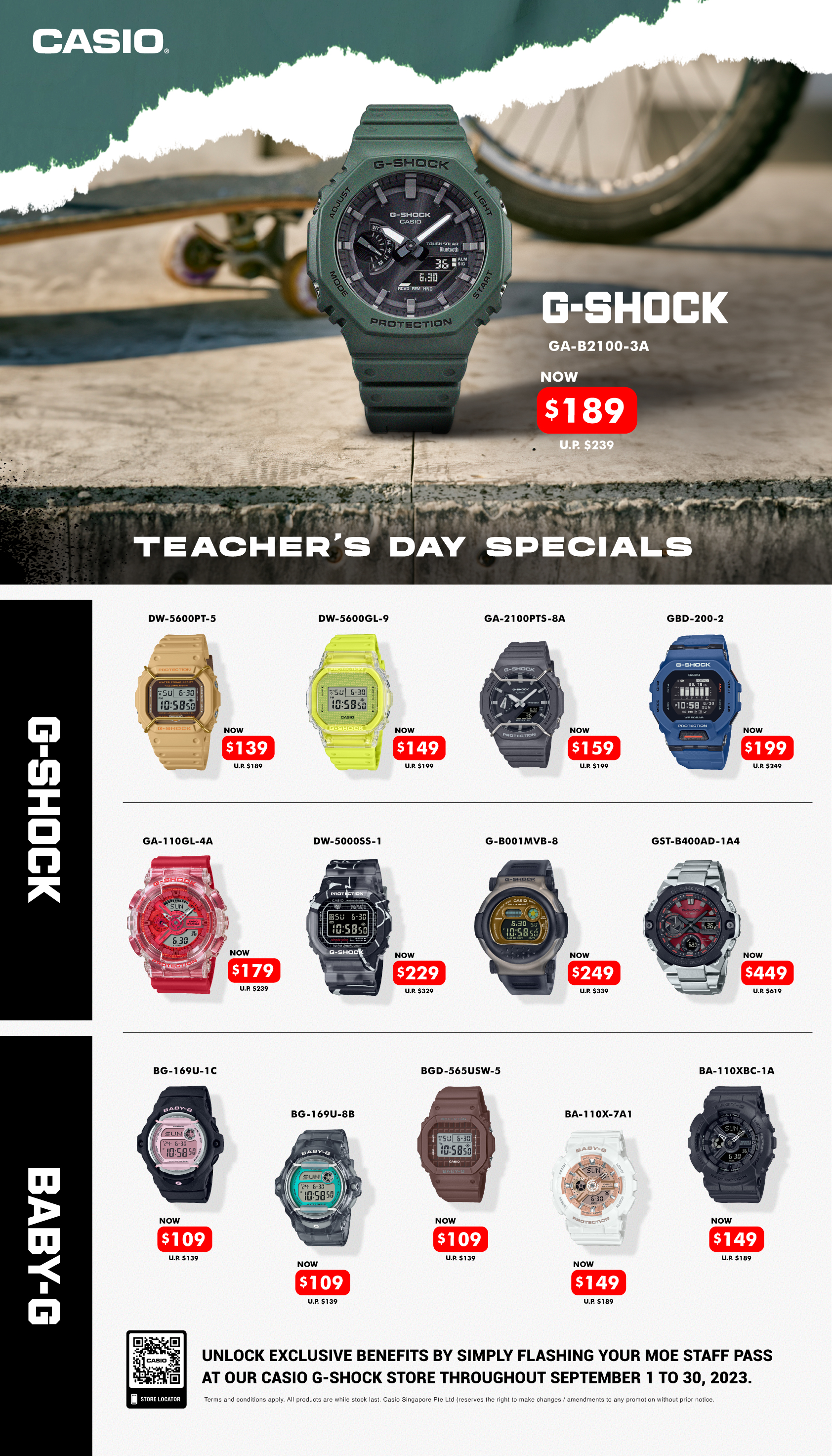 Casio Singapore Teachers Day Special Offer for G Shock Baby G